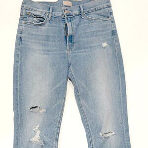 Mother The Mid Rise Dazzler Ankle Fray Jeans - Size 31